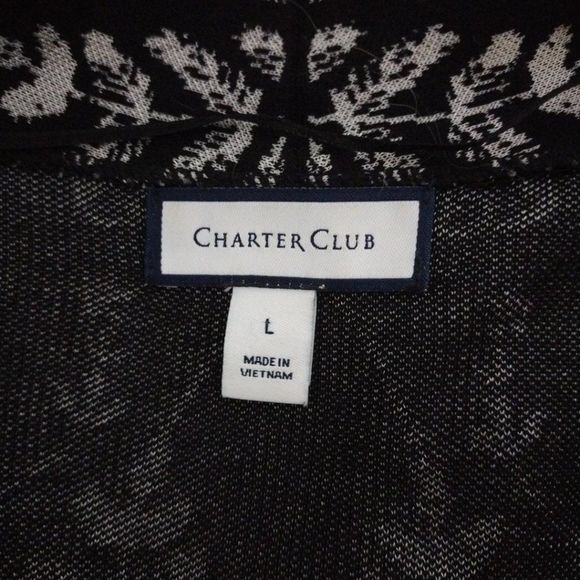 Charter CLUB jacquard floral open-front cardigan Sz. L - Picture 10 of 10